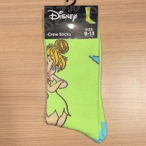 Disney Tinkerbell Lime and Blue Crew Socks NWT